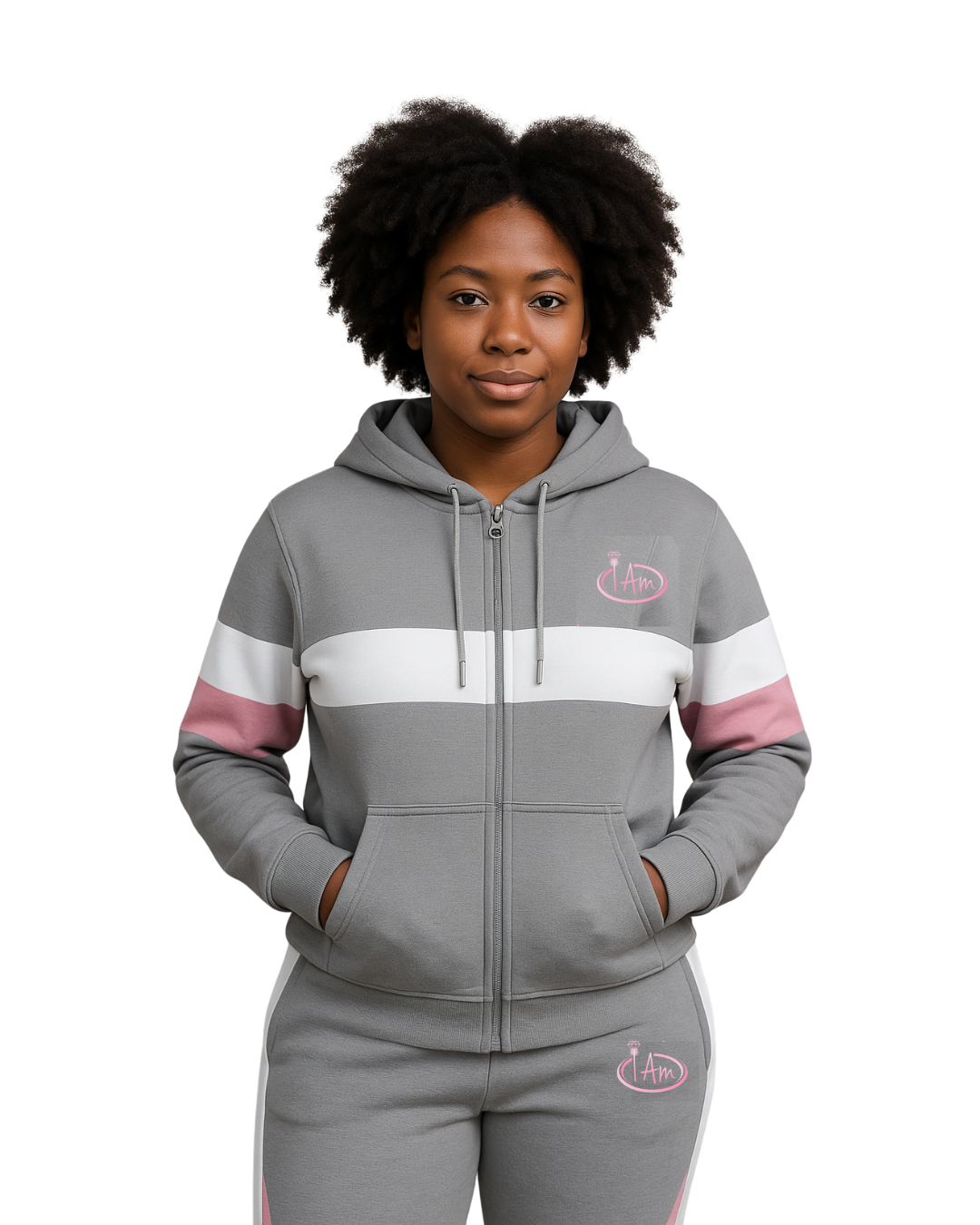 Ladies Full Zip Hoodie Jogging Suit - I Am Collection